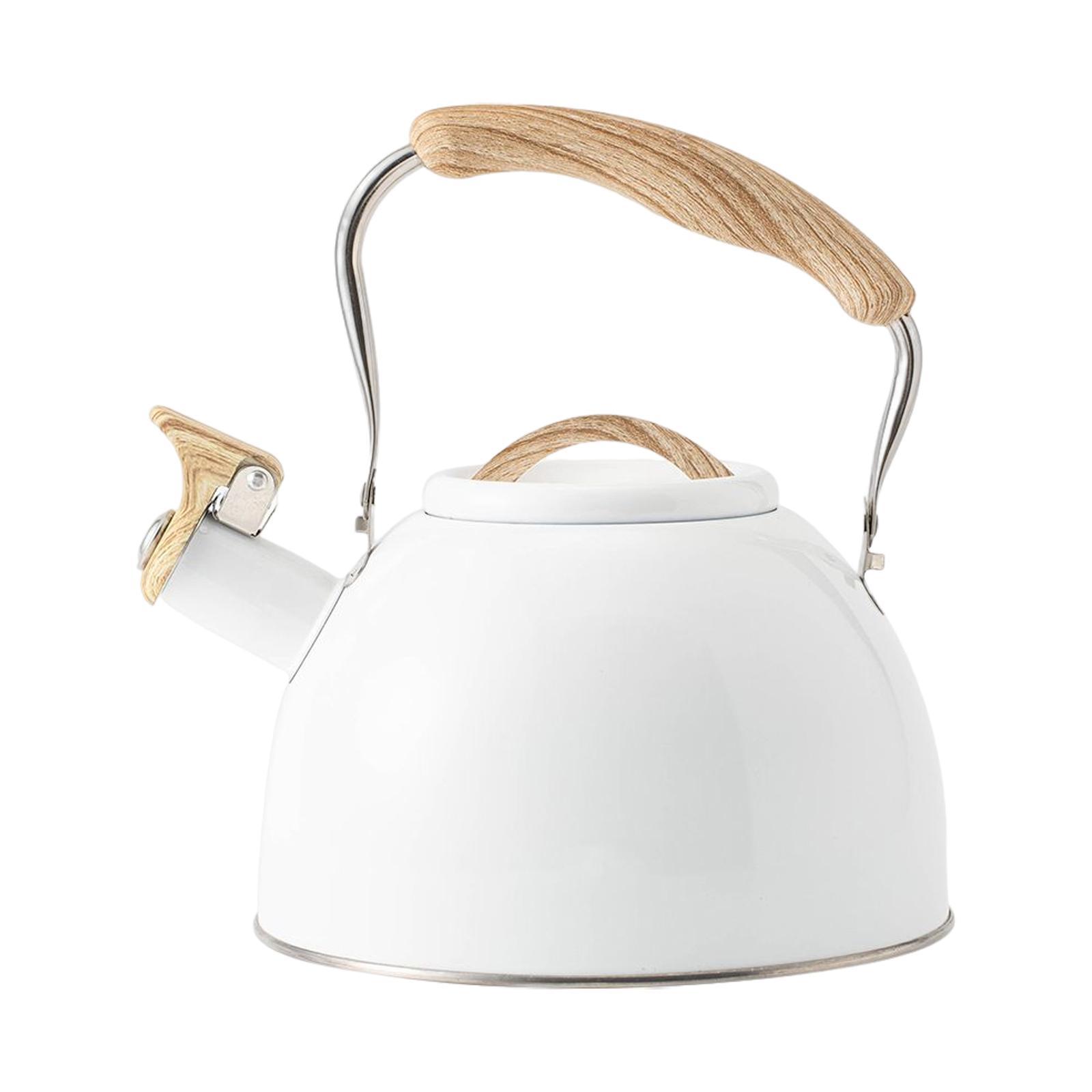 Stainless Steel Stovetop Tea Kettle Wooden Handle Kitchenware Teapot 3L