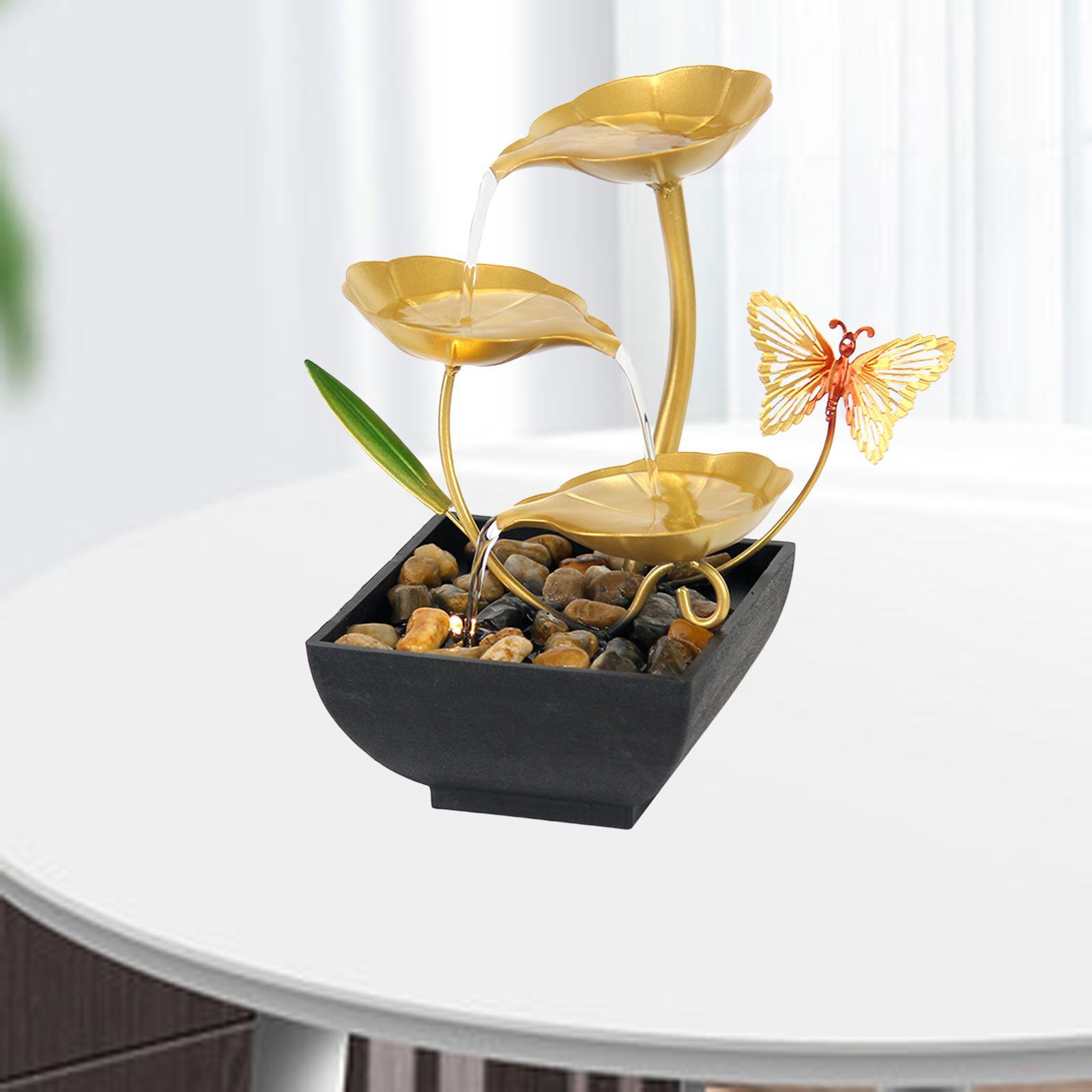 Small Tabletop Fountain USB Water Feature for Home Feng Shui Decoration Gift