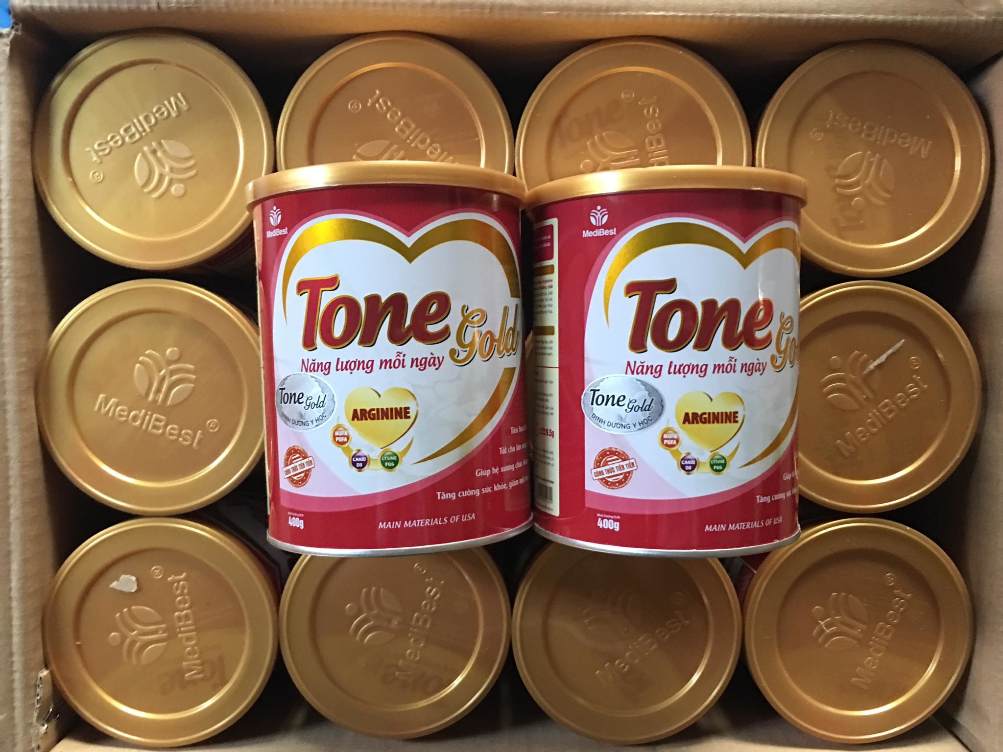 Sữa bột TONE GOLD (400g) của hãng Medibest dành cho người bệnh cần phục hồi sức khỏe, người già rất tốt cho tim mạch-Tặng khăn lau đa năng