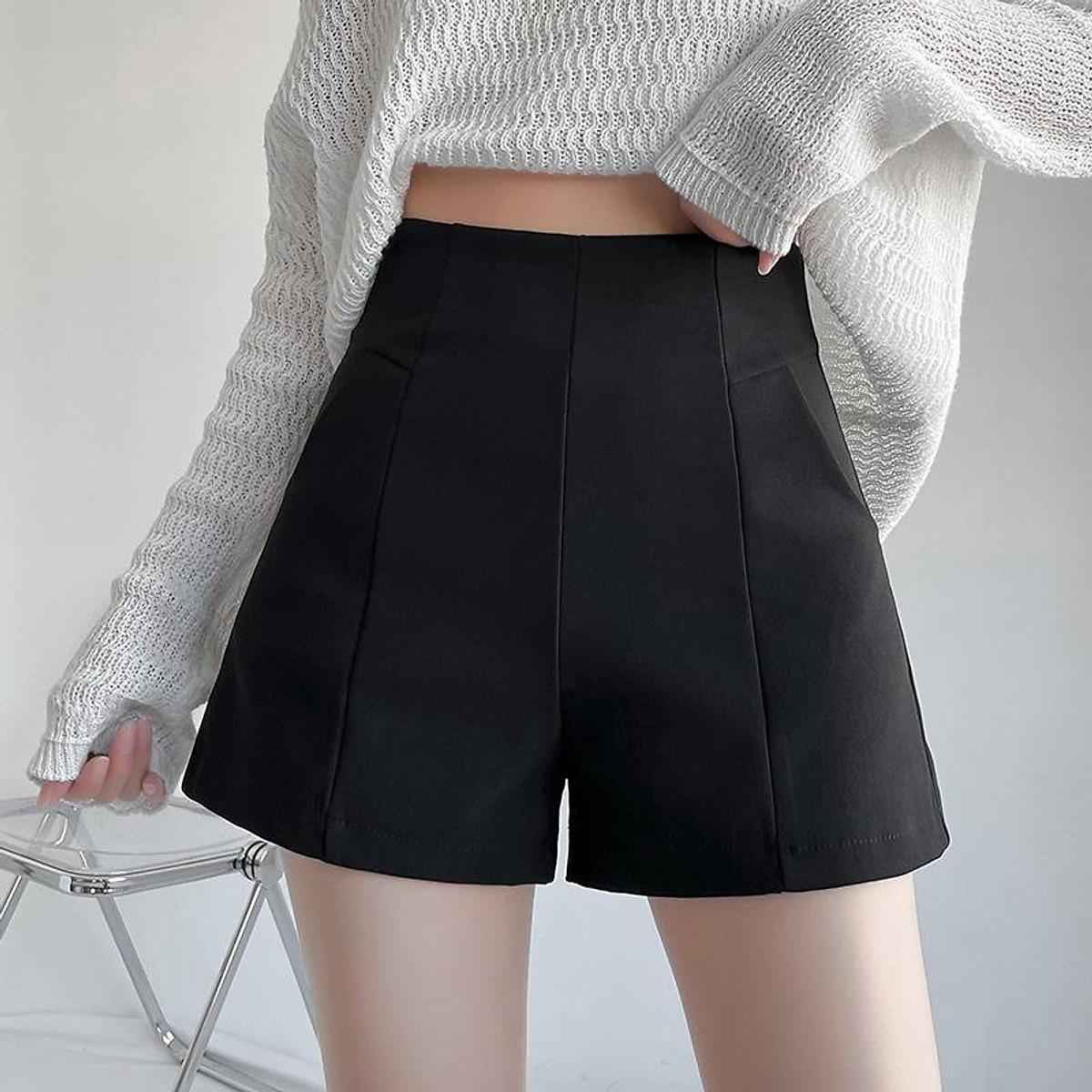 Quần short đùi nữ cạp cao, quần sooc nữ đi chơi đẹp thời trang phong cách trẻ trung, năng động chất tuyết mưa, aloha