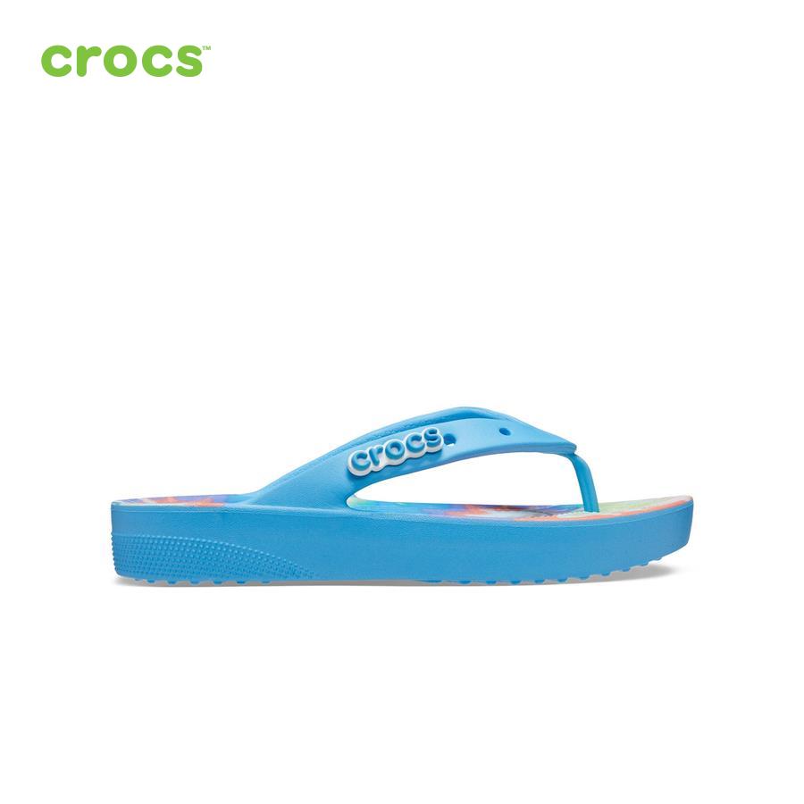 Dép xỏ ngón nữ Crocs FW Classic Flip Platform W Tie Dye Oxgn/Mlti - 208043-4KT