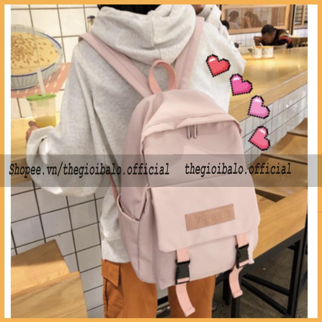 Balo cặp ulzzang basic nữ thời trang đi học đi chơi du lịch giá rẻ đựng vừa laptop canvas TRƠN | thegioibalo