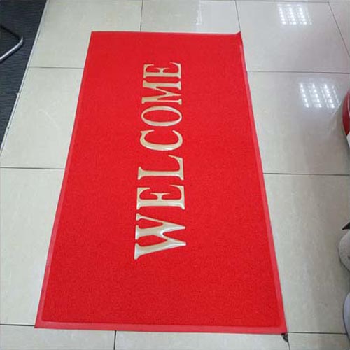 Thảm chùi chân đế cao su Welcome Màu Đỏ