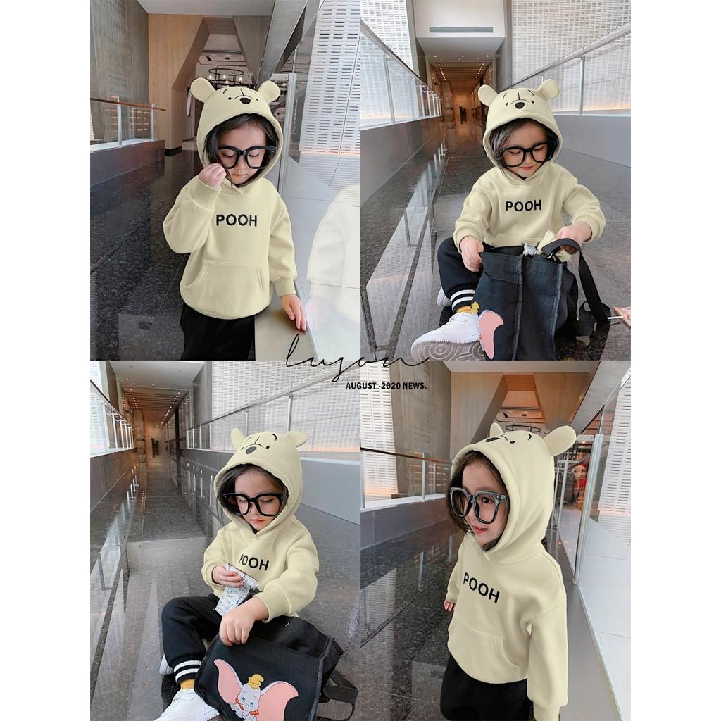 Áo nỉ ấm trẻ em Siêu yêu mẫu áo hoodie mũ tai mèo bé trai bé gái