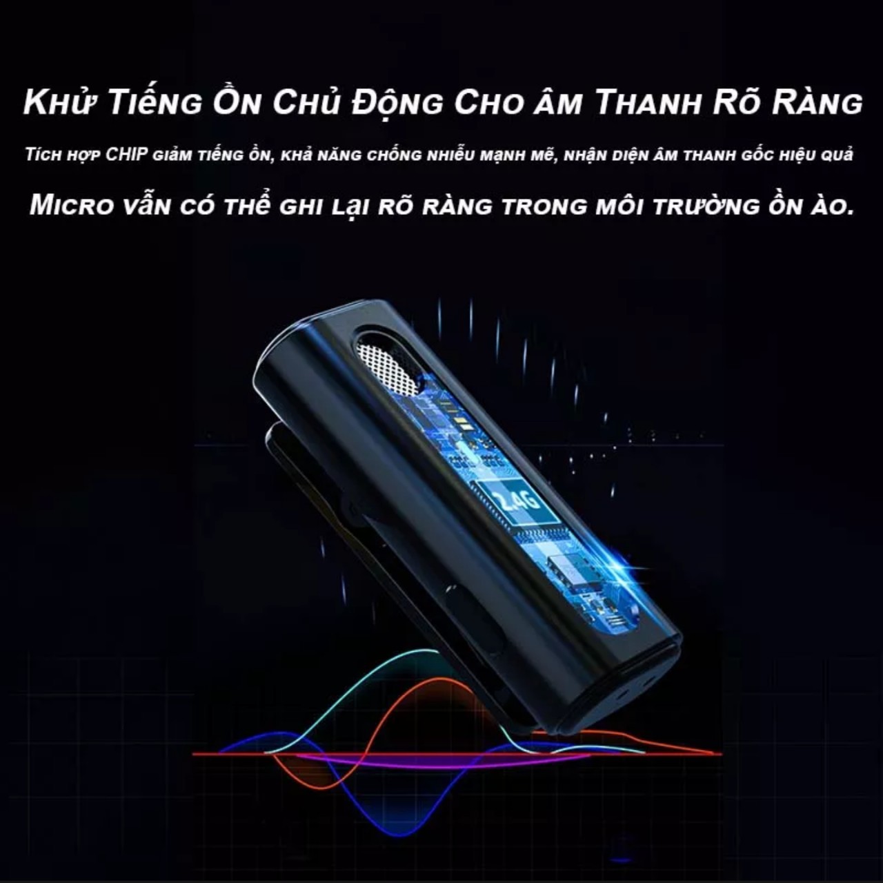 Micro không dây cài áo lọc tiếng ồn khử nhiễu kèm hộp sạc M8 Pro cao câp