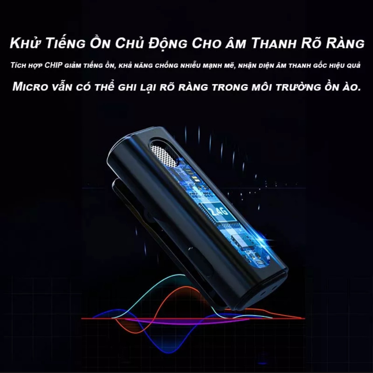 Micro thu âm không dây cài áo khử nhiễu lọc tiếng ồn tạp âm M8 Pro kèm hộp sạc pin mẫu mới loại tốt