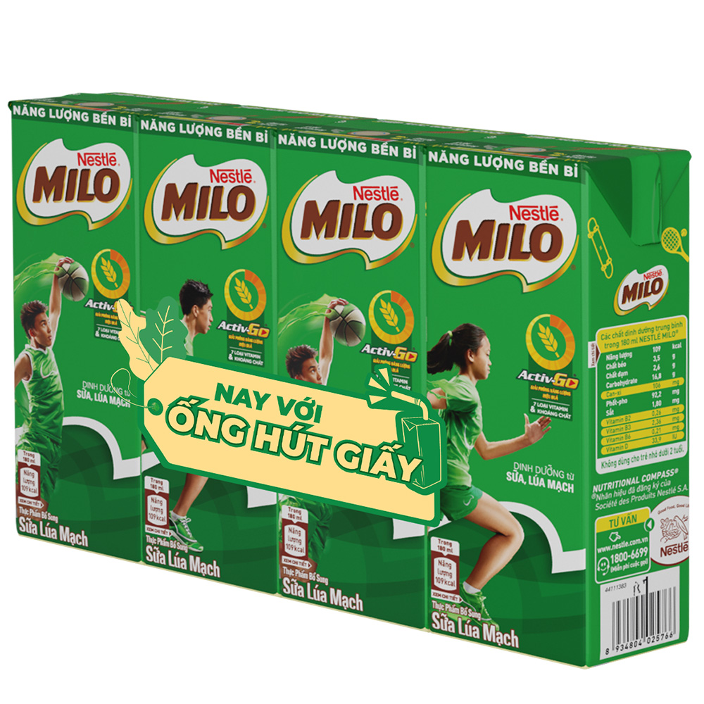 Hình ảnh Thùng 48 Hộp Sữa Nestlé MILO Nước (180ml / Hộp)