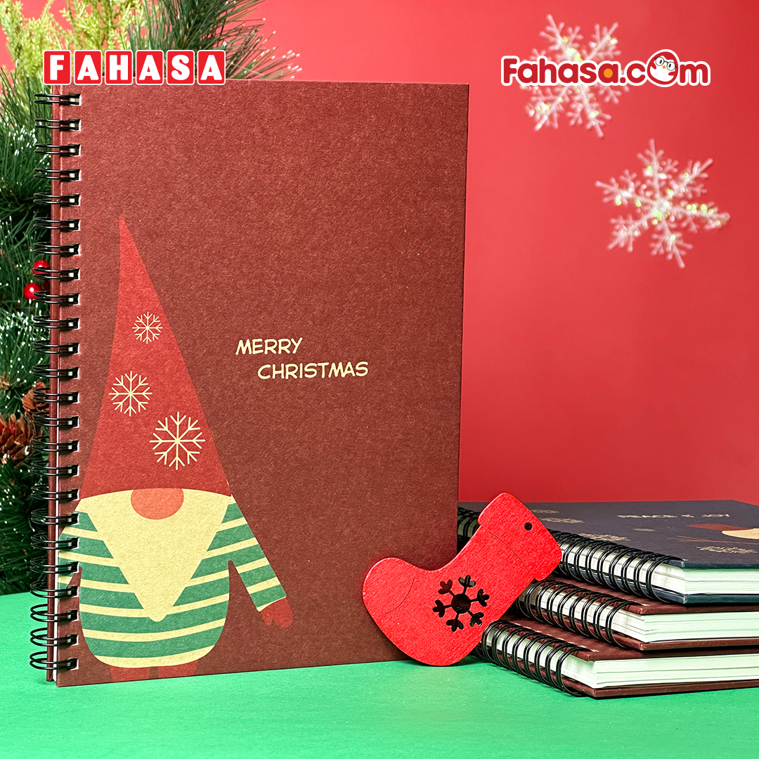 Sổ Lò Xo Little Christmas B6 - Giấy Trơn - 120 Trang 100gsm - The Sun 01 - Màu Đỏ