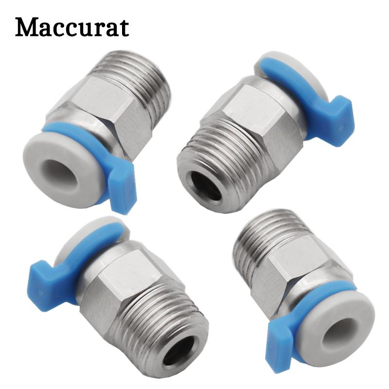 Khí Nén Kết Nối PC4-01 Từ Xa Cho V6 CR10 J-Đầu MK8 1.75 Mm PTFE Ống 3D Máy In Phần Khớp Nối Nhanh phụ Kiện Hotend Một Phần
