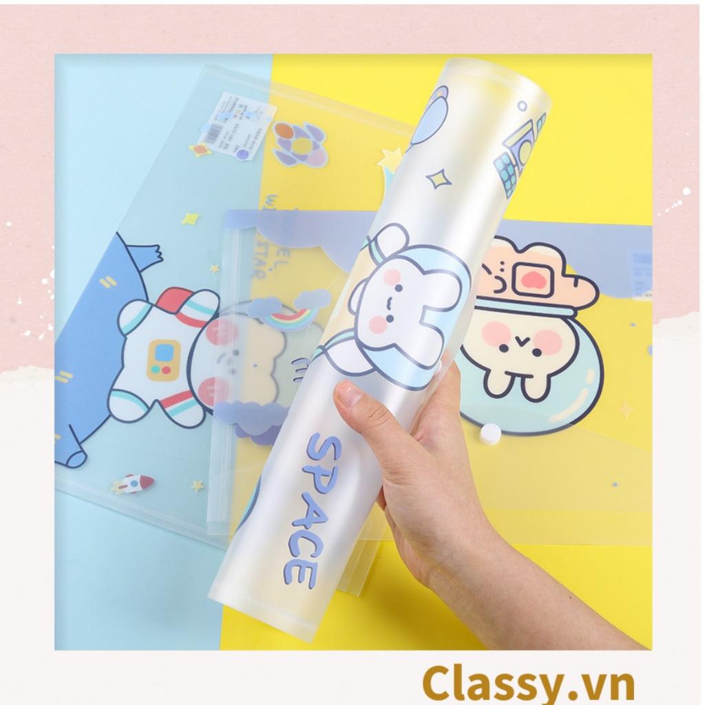 Túi đựng giấy a4  Classy nhựa PP in hình xinh xắn cute giá rẻ khóa bấm PK778