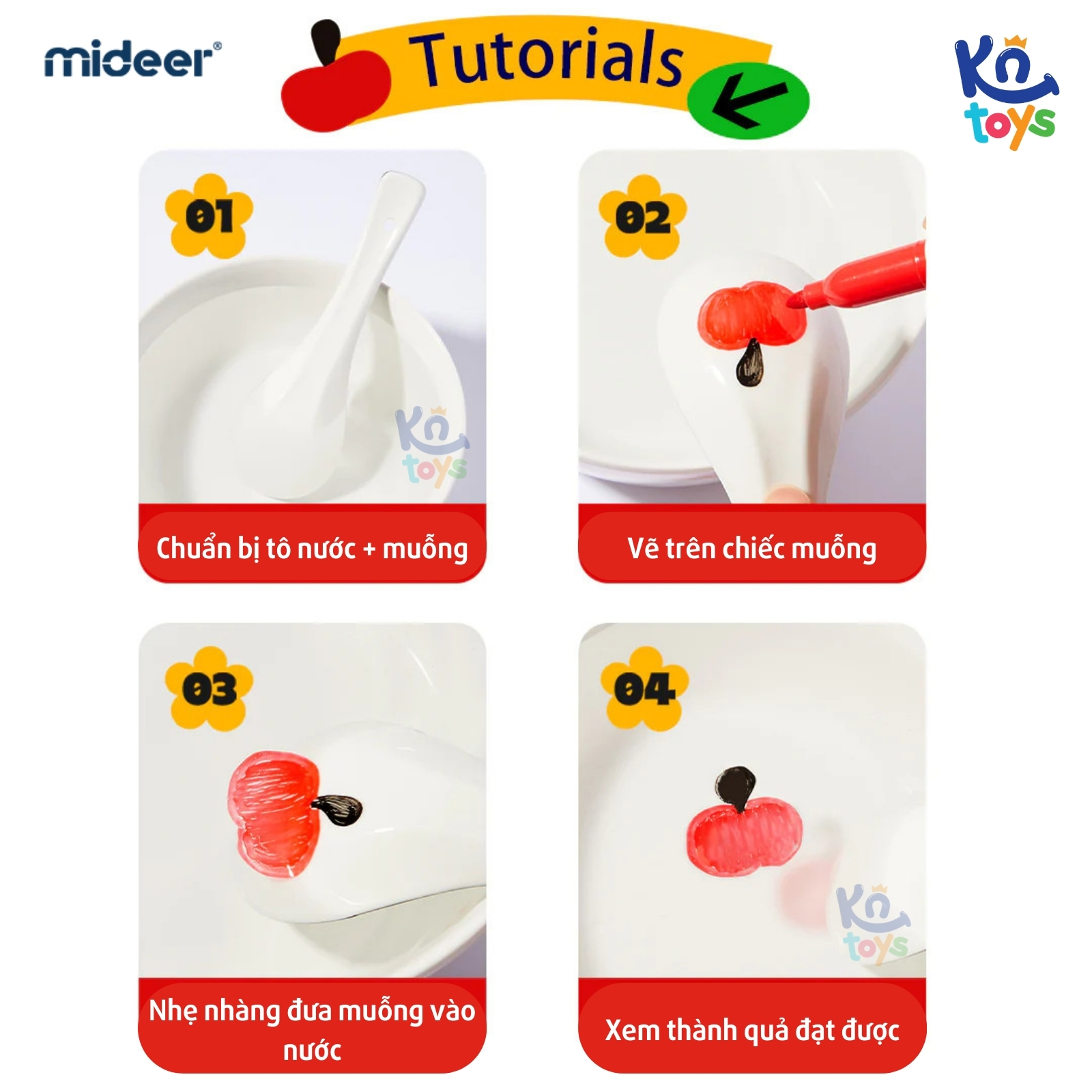 Hộp 8 Cây Bút Lông Màu Viết Bảng Đa Năng Cao Cấp An Toàn Cho Trẻ – Mideer Little Artist Whiteboard Marker