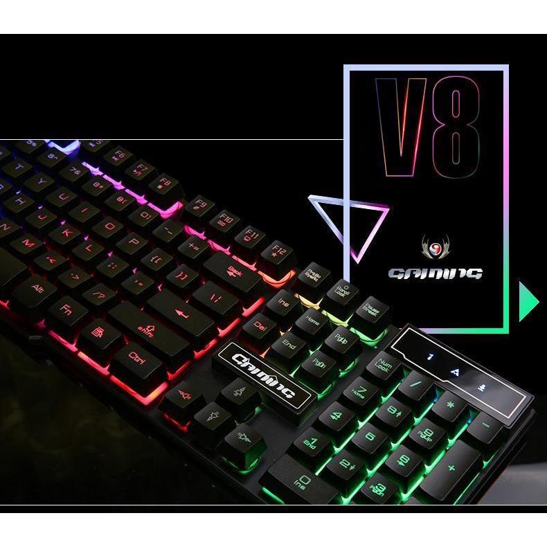 Bàn phím gaming GIẢ CƠ, Bàn Phím Máy Tính Có Dây Tích Hợp Đèn Led nhiều màu Đẹp , Độ Nhạy Cao - BẢO HÀNH UY TÍN