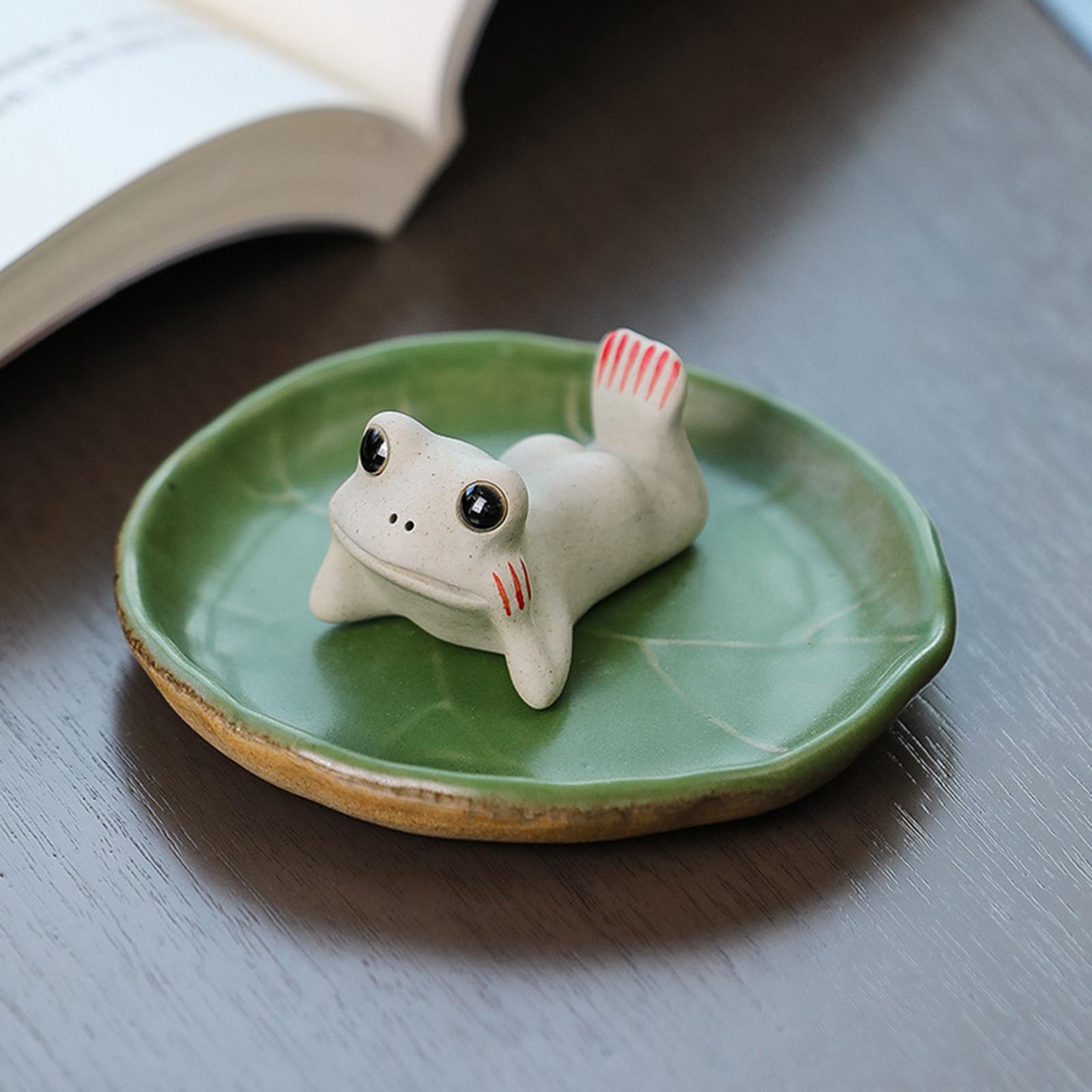 Lotus Leaf Tea Pet Ornament Tray for Chinese Tea Decoration Garden Bookshelf