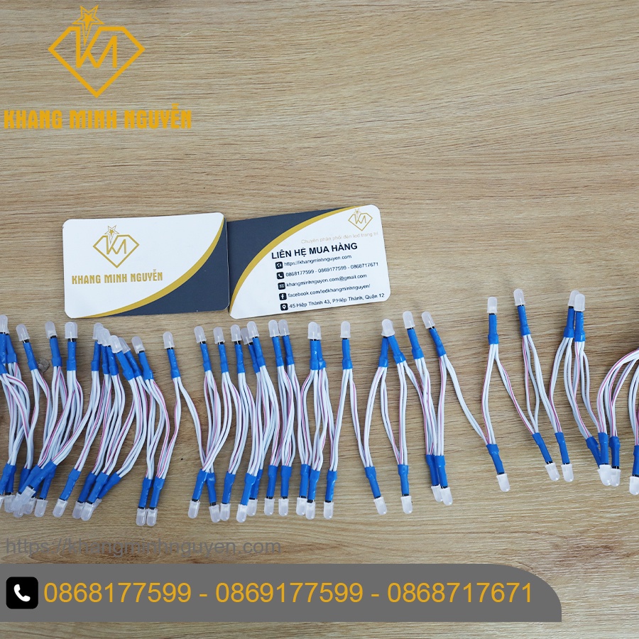Giá 1 bó 100 bóng led ruồi 5V - 5mm - chống nước, ánh sáng Xanh Dương làm bảng hiệu, hộp đèn, chạy chữ