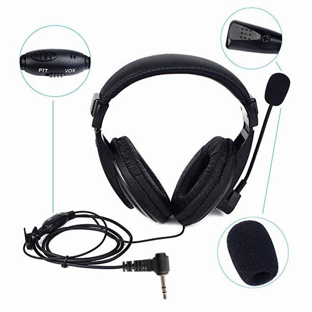 Noise Cancelling Headphones PTT VOX Boom Mic Overhead Headsets for