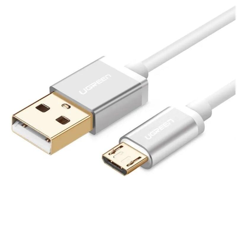 Ugreen UG30653US134TK 0.25M màu Trắng Cáp sạc truyền dữ liệu USB 2.0 sang MICRO USB đầu mạ vàng - HÀNG CHÍNH HÃNG