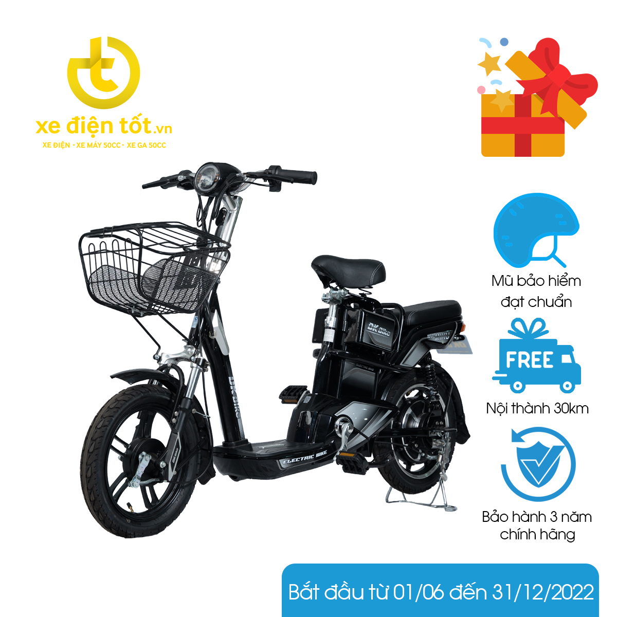 Xe Đạp Điện DK Miku Max - Màu Đen