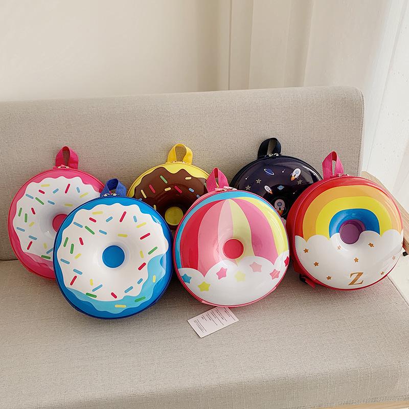 Thương Hiệu Nhà Thiết Kế Trẻ Em Túi Sáng Tạo Ba Lô Cầu Vồng Doughnut Mẫu Giáo Túi Sách Bé Trai Bé Gái Dễ Thương Có Túi