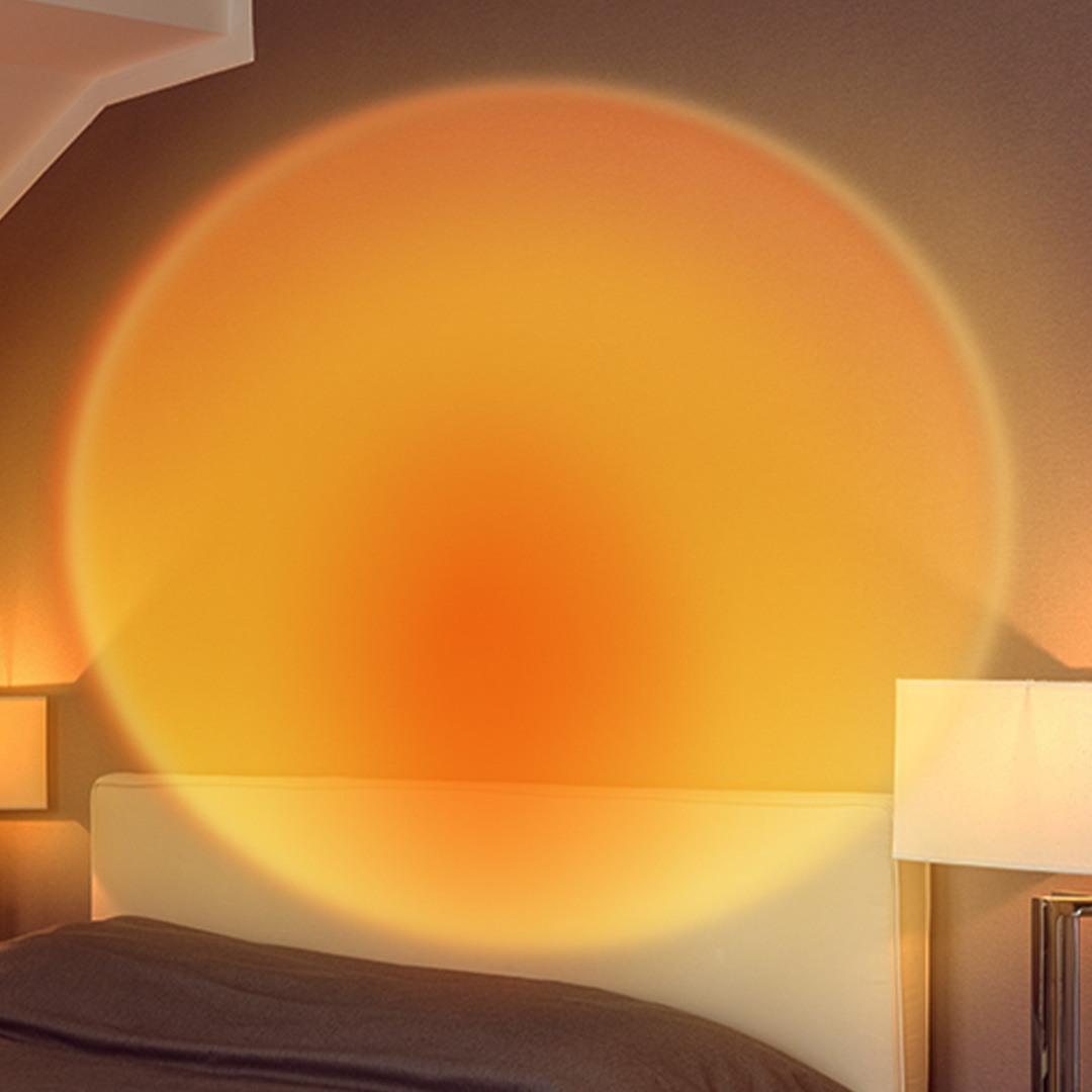 Hình ảnh Yeelight cầu vồng hoàng hôn màu Đỏ máy chiếu LED ánh sáng ban đêm mặt trời chiếu đèn bàn với cơ sở từ tính 360 ° xoay miễn phí