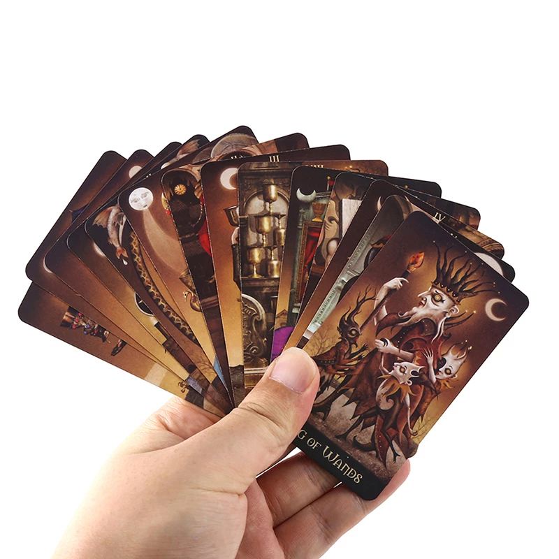 Bộ Bài Deviant Moon Tarot 78 Thẻ Mạ Màu, Hộp Sắt