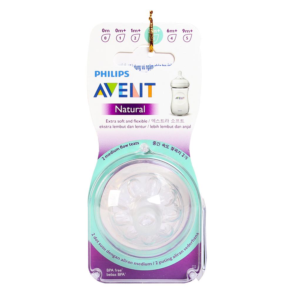 Núm ty Philips Avent tự nhiên vỉ đôi 653.23 (Trên 3 tháng)