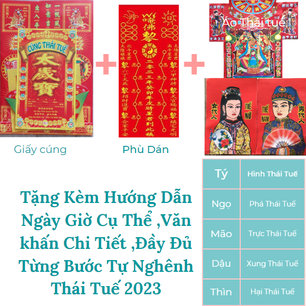 Giấy cúng THÁI TUẾ 2023 kèm Hướng dẫn Chi tiết-Quý Mão