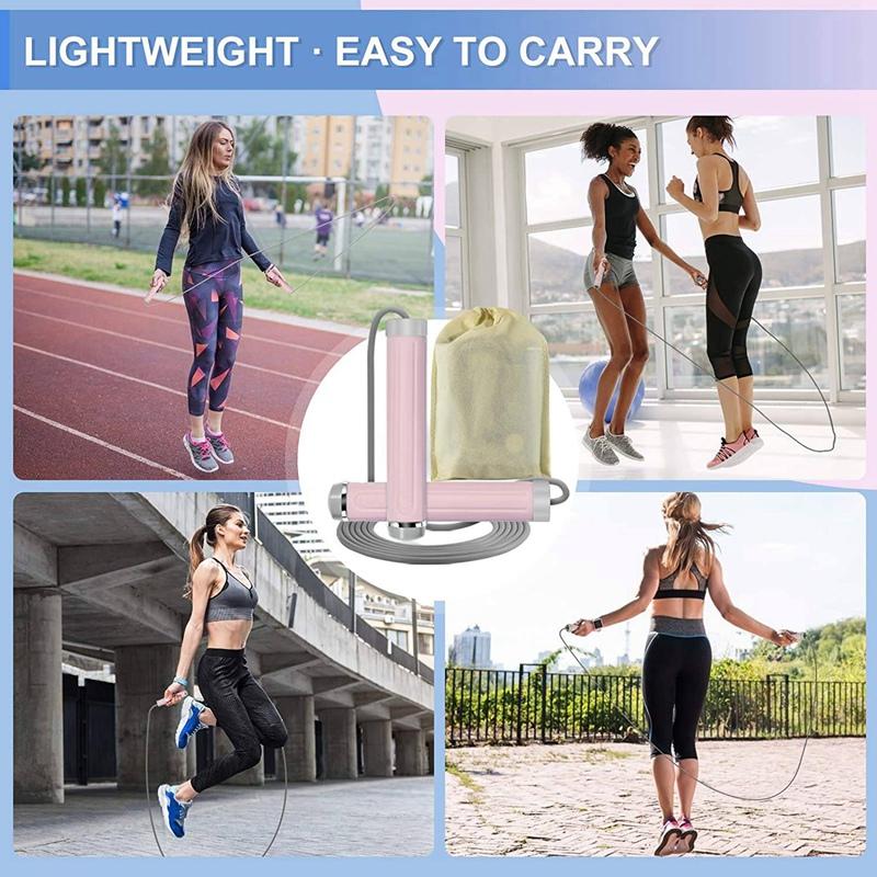 Dây Nhảy Có Trọng Số Tay Cầm Tập Luyện Nhảy Dây Cho Thể Dục Tập Thể Dục Quyền Anh Có Thể Điều Chỉnh Nhảy Dây