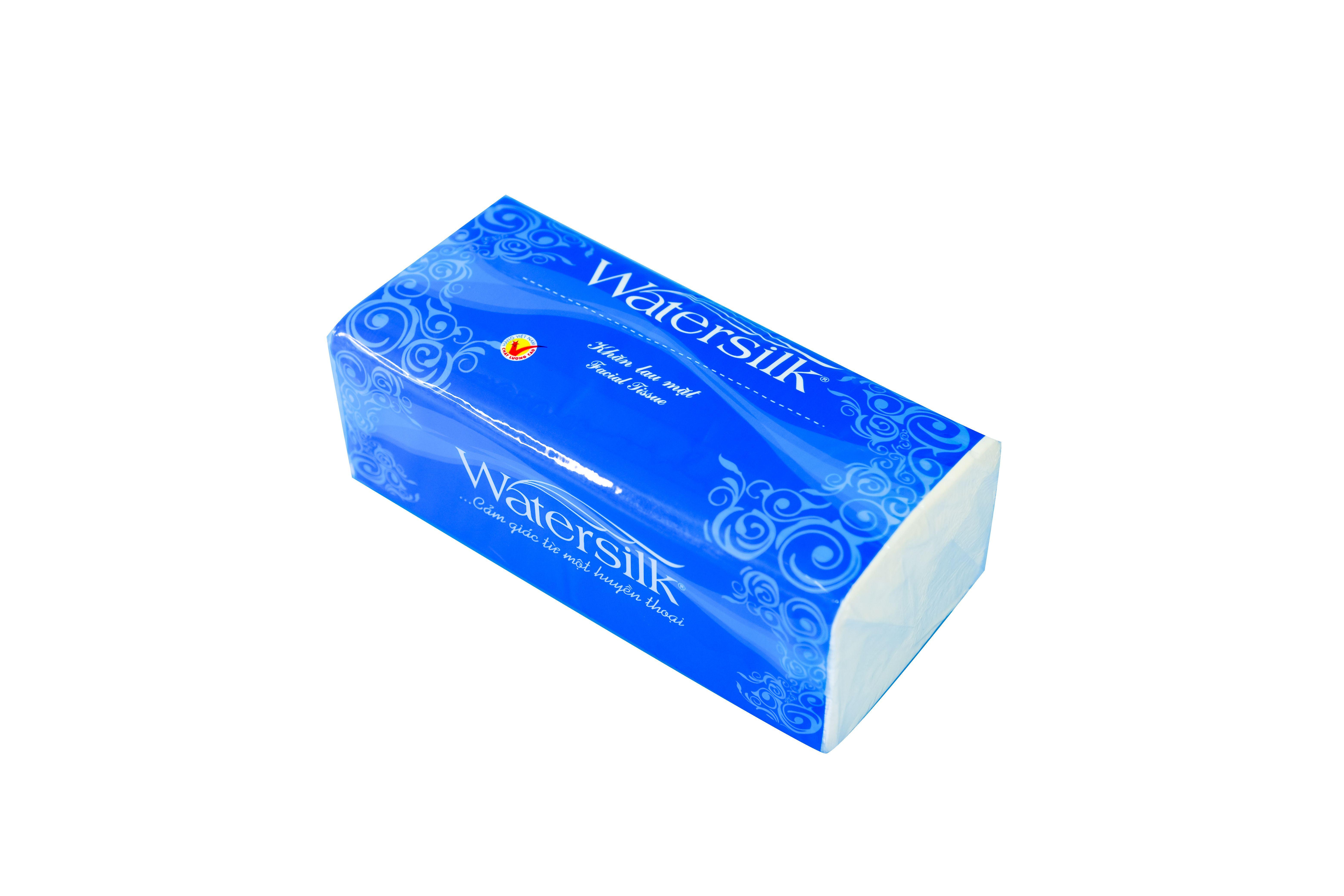 Khăn giấy rút Watersilk 200 tờ/gói x2 lớp kích thước 200x200mm- mã W105- 100% Bột giấy nguyên sinh - Hàng chính hãng.