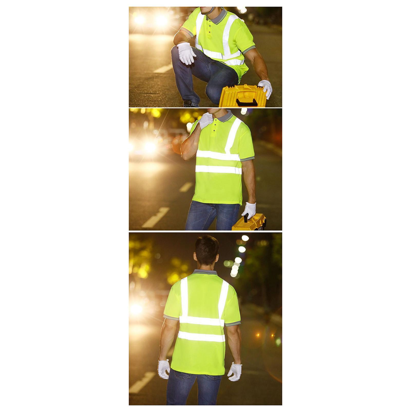 Safety Workwear, Safety T Shirt, Quick Drying Breathable Reflective Work Shirts, Reflective T Shirt, for Warehouse Construction Workwear Men