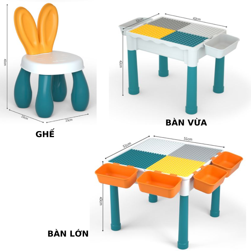 Bàn xếp hình, bàn đa chức năng, vừa chơi vừa học Đồ chơi thông minh cho bé phát triển