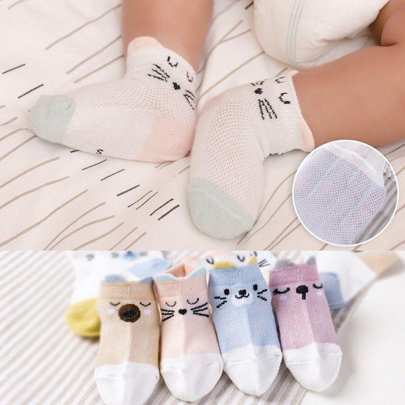 5 đôi tất lưới tai mèo hè thu cho bé trai,gái nhiều mẫu