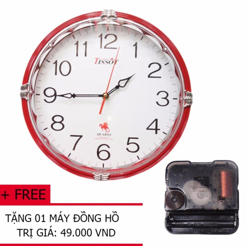 Đồng Hồ Treo Tường Tròn S65T 30cm +Tặng 01 máy đồng hồ treo tường