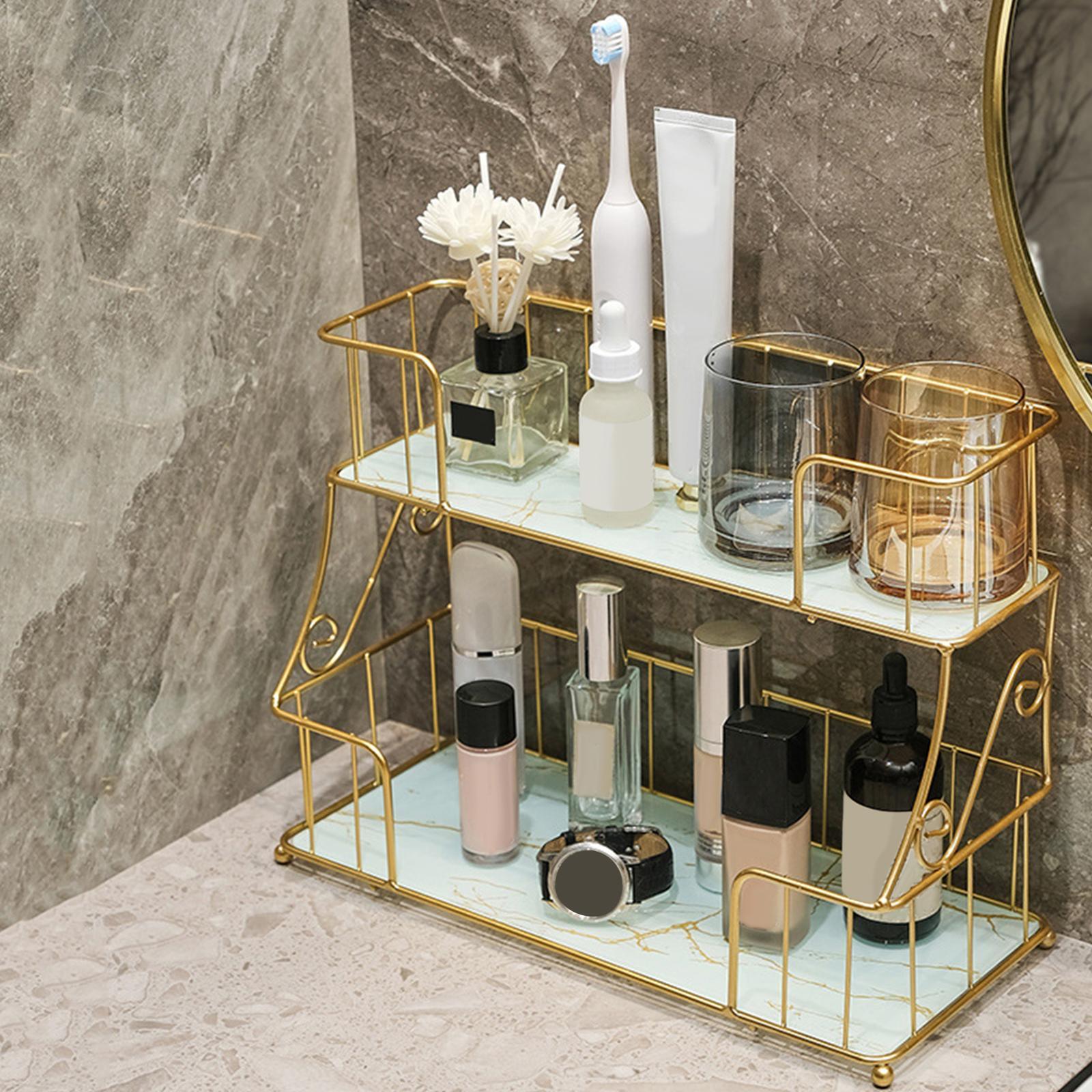 Bathroom Organizer Rack Shower Caddy Shelf Makeup Storage Rack Coutertop White