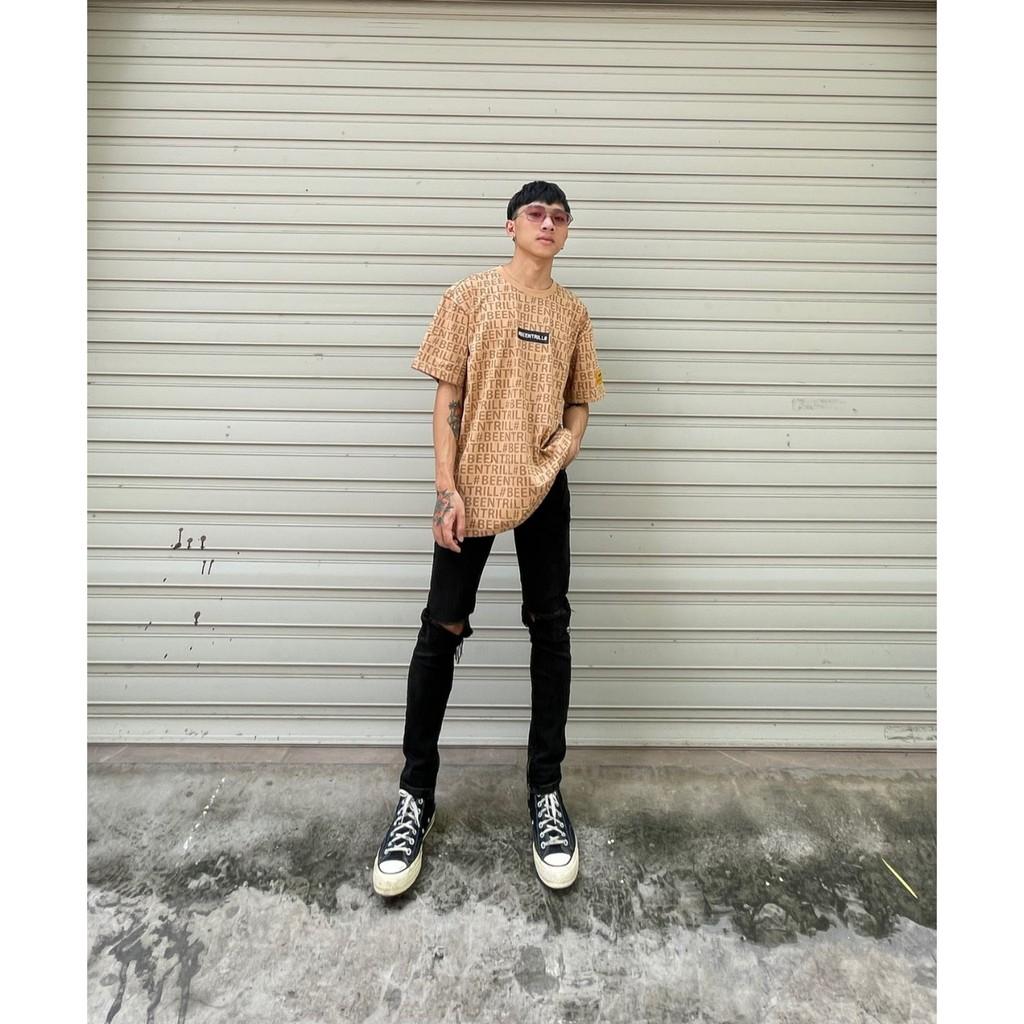 Áo thun tay lỡ phông Unisex nam nữ cotton beentrill monogram -B01