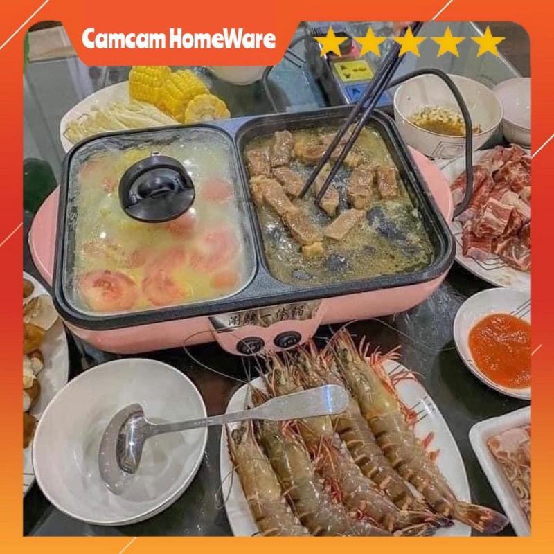 Nồi Lẩu Kiêm Nướng 2in1 Mini Hàn Quốc Bếp Lẩu Nướng Đa Năng Cao Cấp CamCam HomeWare