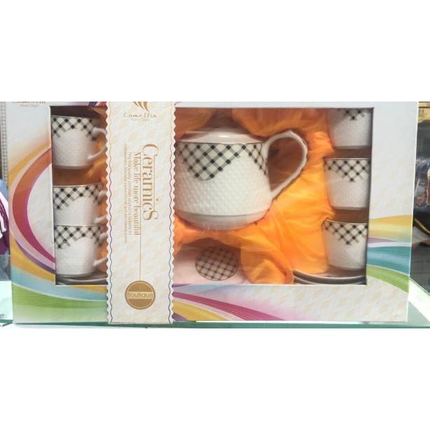 BỘ ẤM CHÉN PHA TRÀ CÀ PHÊ KÈM KHAY, BỘ CỐC CHÉN PHA TRÀ CAFE KÈM KHAY