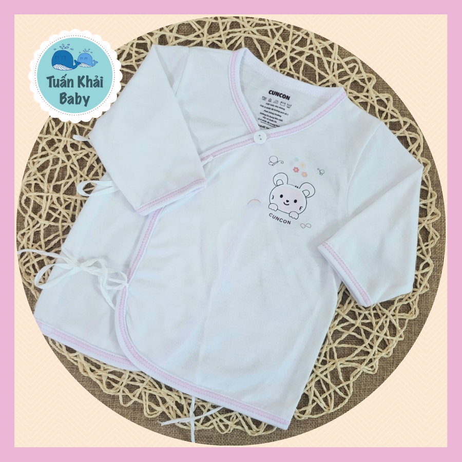 1 Áo sơ sinh Tay Dài Cột Dây cao cấp CUNCON - Chất vải cotton 100% rất mềm dịu dành riêng cho bé sơ sinh