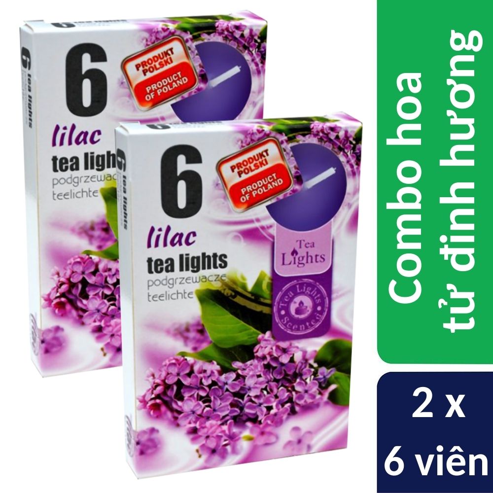 Combo 2 hộp 6 nến thơm Tealight Admit nhập khẩu Châu Âu Lilac - hoa tử đinh hương