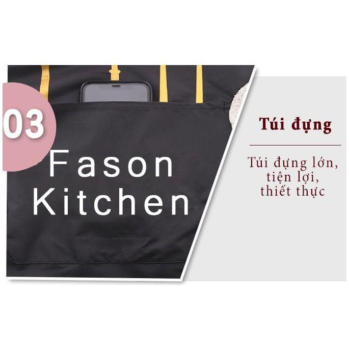 Tạp dề pha chế Fason bằng vải cao cấp không thấm nước, tạp dề nấu ăn chất lượng cao FAMAHA