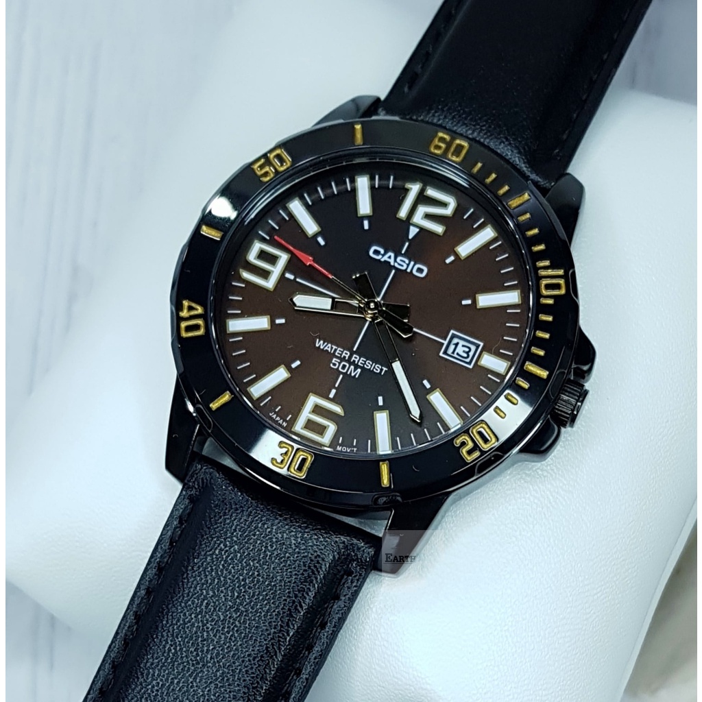 Đồng hồ nam dây da Casio Anh Khuê MTP-VD01BL-5BVUDF