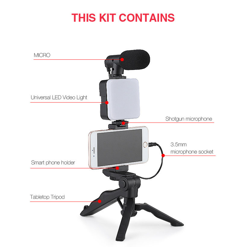 GẬY SELFIE KÈM LED , MIC - LIVESTREAM AY-49 -CHỐNG RUNG AY49