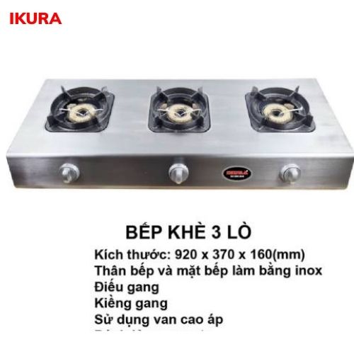 Bếp Khè - Bếp Gas Bán Công Nghiệp- Bếp Gas Công Nghiệp- Bếp Gas Cao Áp -bếp gas công nghiệp 3 lò đốt