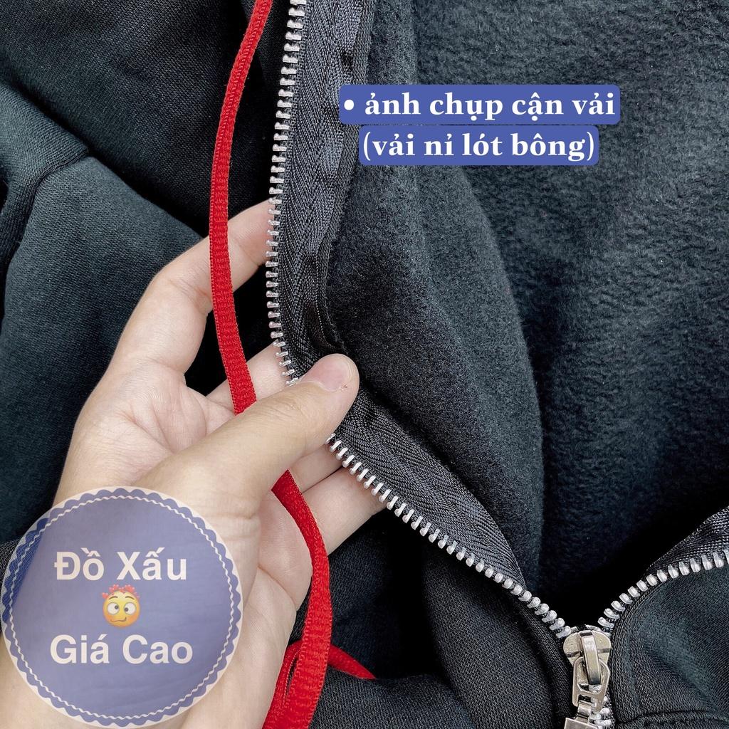 Áo khoác nữ hoodie tay bồng Chất vải nỉ bông.