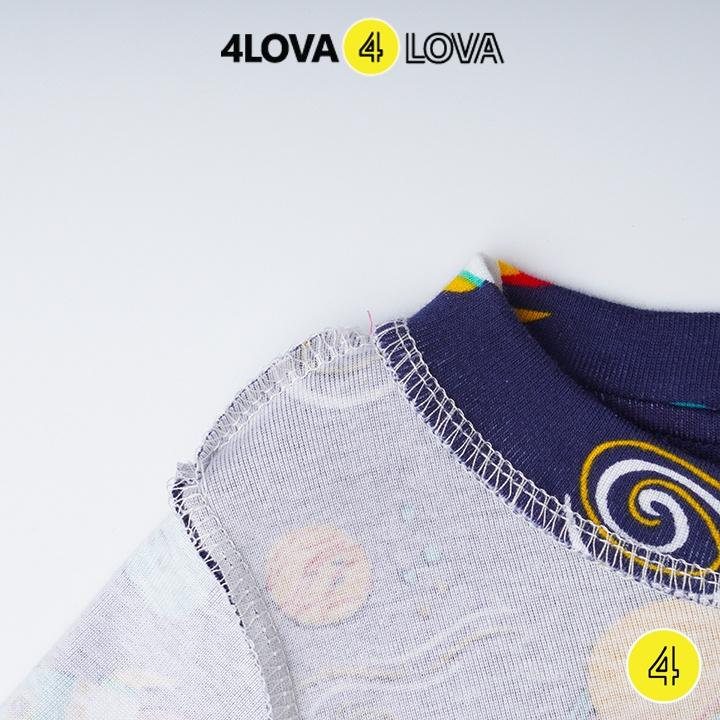 Bộ quần áo thun cotton dài tay 4LOVA hoạt hình cho bé trai và gái thu đông