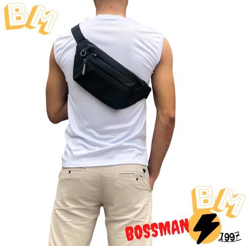 Túi Đeo Chéo Nam Unisex Thời Trang Chống Nước - Túi Bao Tử Dệt Trơn Trượt Nước Đeo Hông Lưng Bụng - BOSSMAN