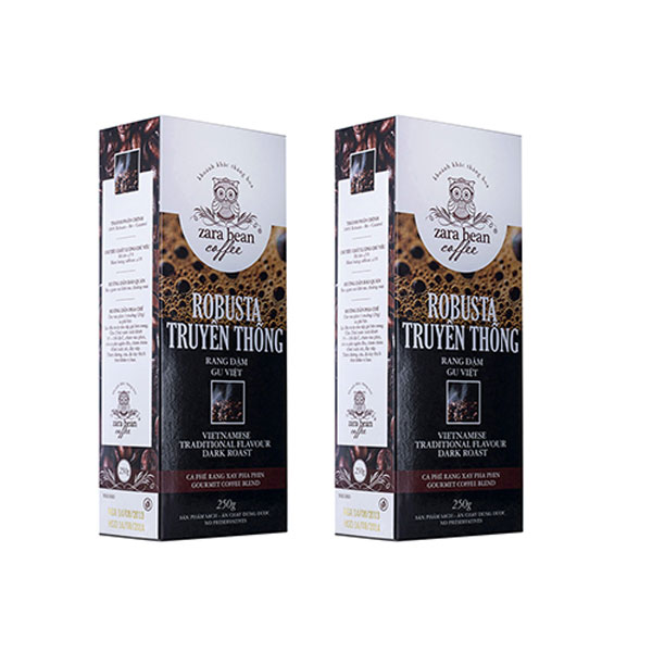 Cà phê pha phin Robusta Truyền Thồng ( 2 hộp x 250g)