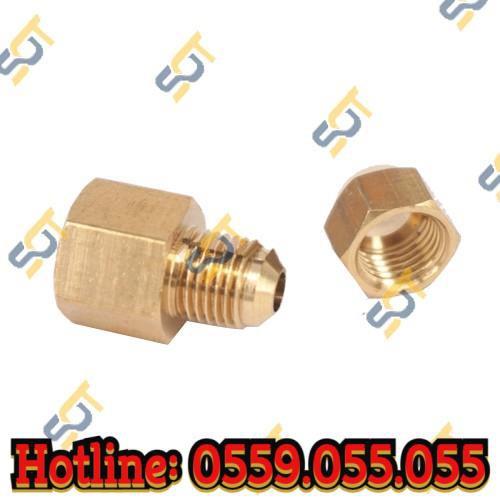 Thẳng ren trong 1/2 (21), 1 đầu côn lồi( 6mm,8mm,10mm) (Brass Flare Fitting Female Connector)