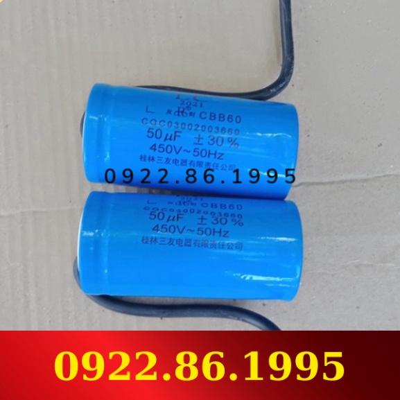 Tụ điện khởi động động cơ xoay chiều một pha 50uF hàng mới về