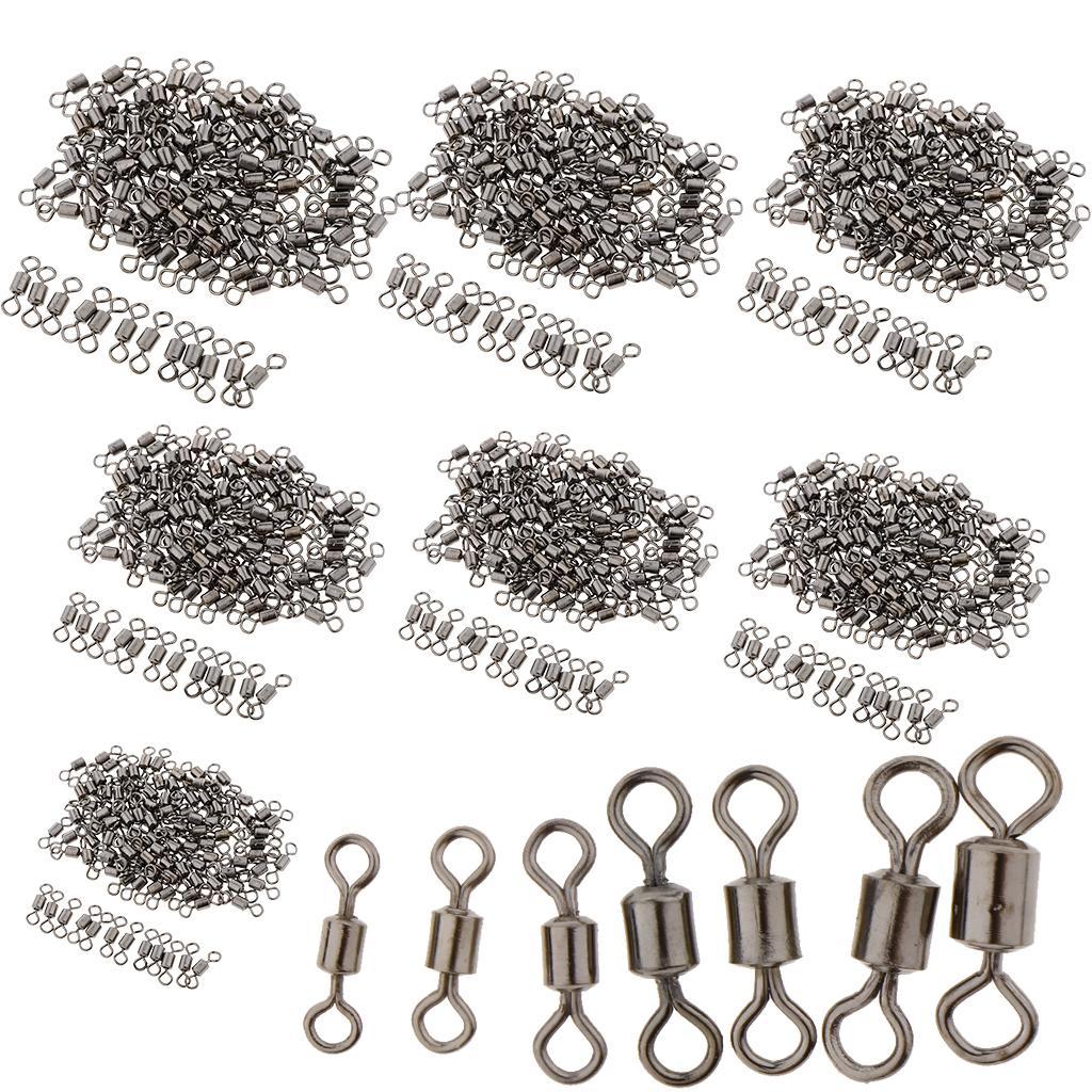 100pcs Fishing Barrel Bearing Roll Swivel Fixed Connector Snap