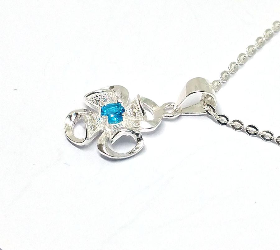 Dây Và Mặt Dây Chuyền Bạc Hiểu Minh DMD066 cỏ 4 lá